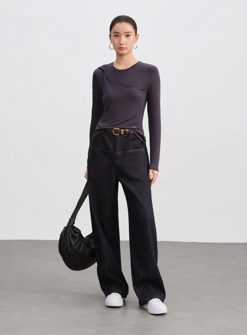 不對稱紐結合身上衣