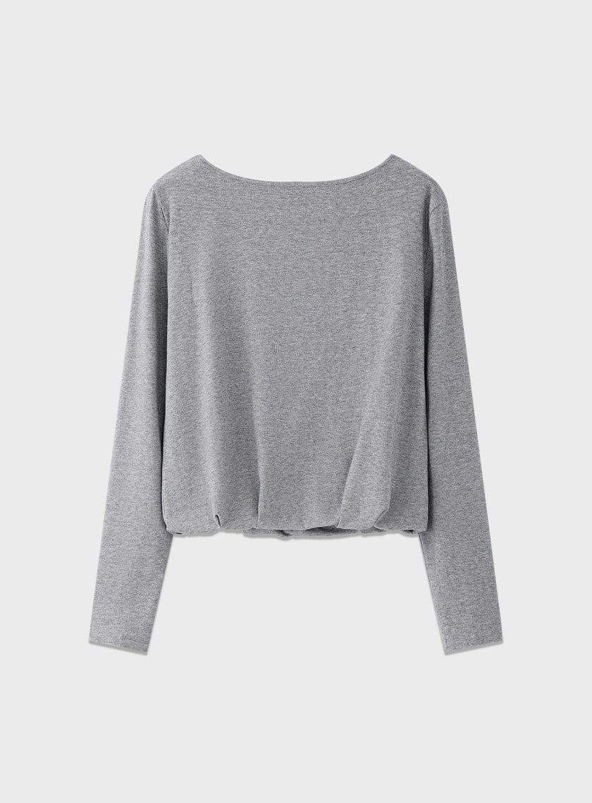 垂墜舒適亮絲雙層上衣