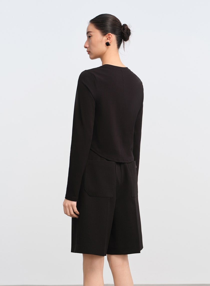 圓弧下擺修身上衣