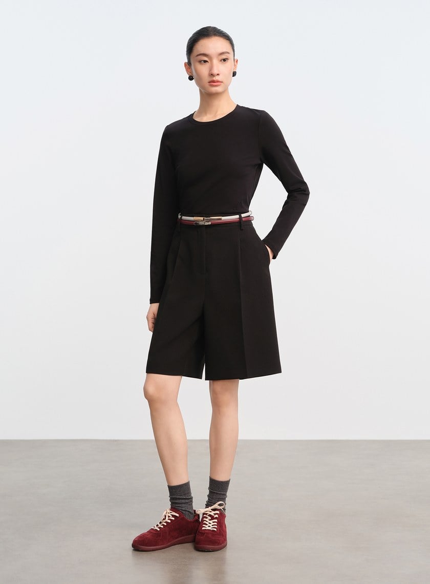 圓弧下擺修身上衣