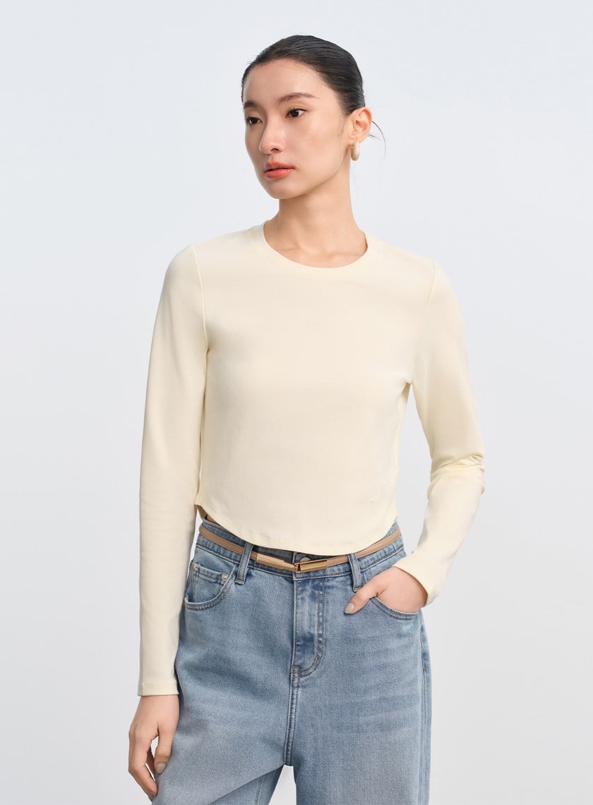 圓弧下擺修身上衣