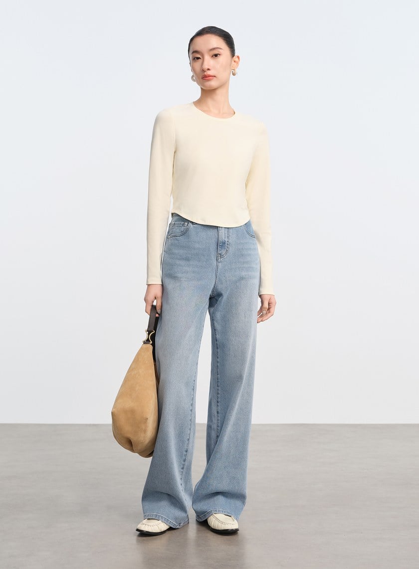 圓弧下擺修身上衣