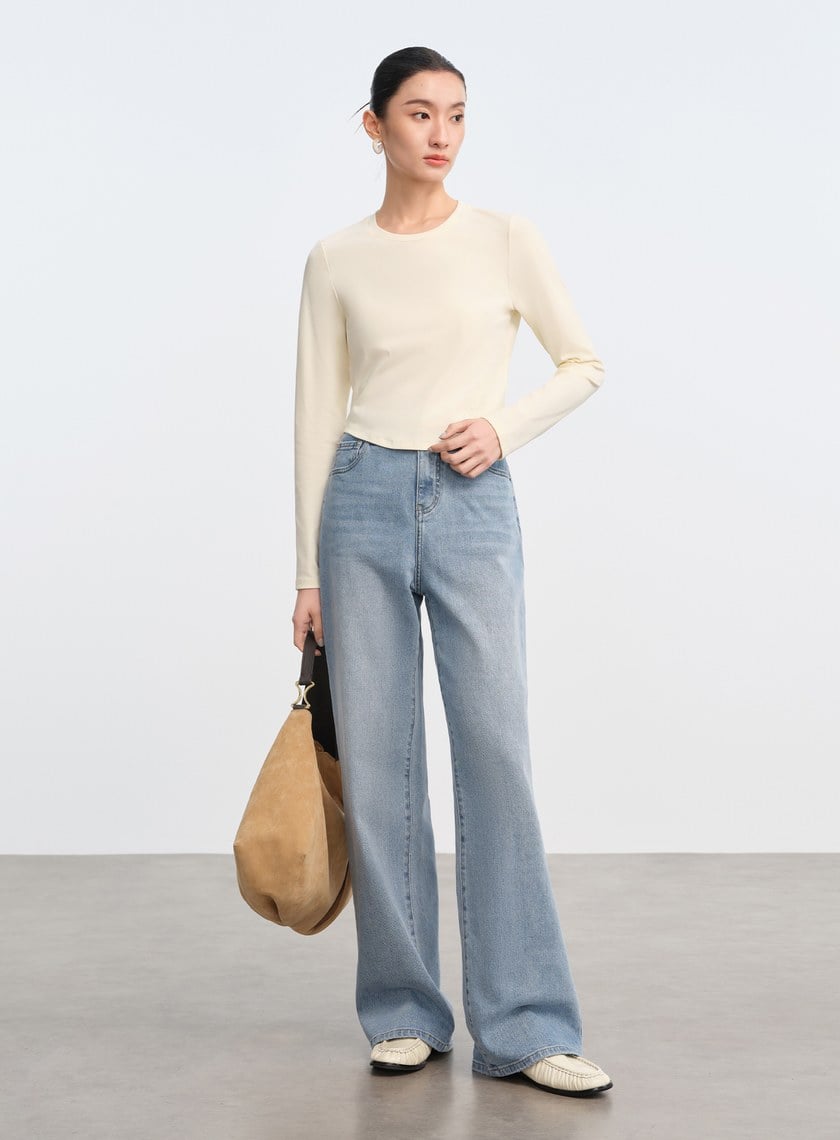 圓弧下擺修身上衣