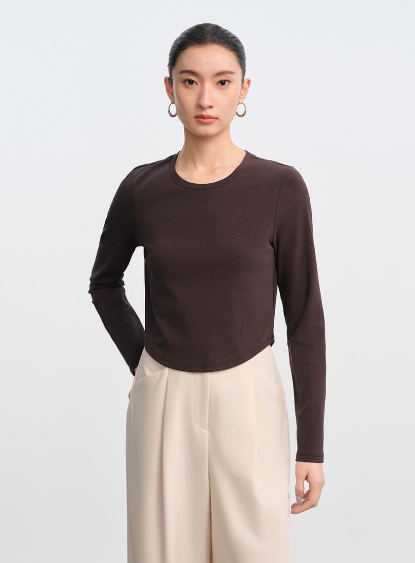 圓弧下擺修身上衣