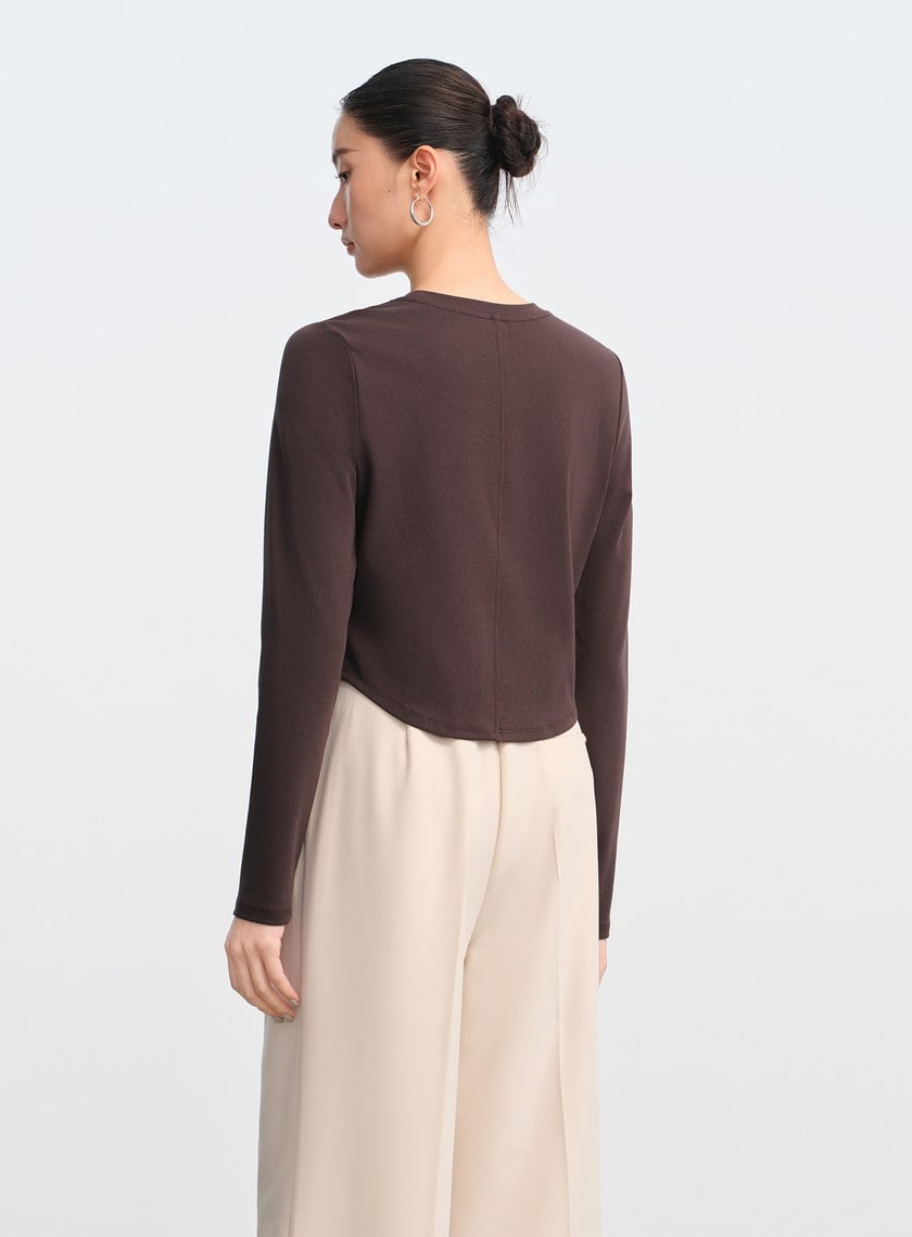 圓弧下擺修身上衣