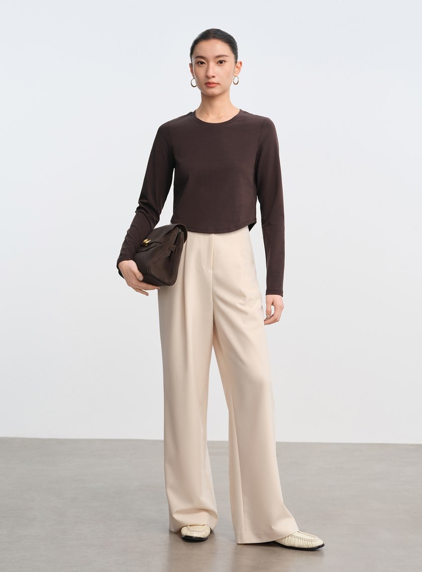 圓弧下擺修身上衣