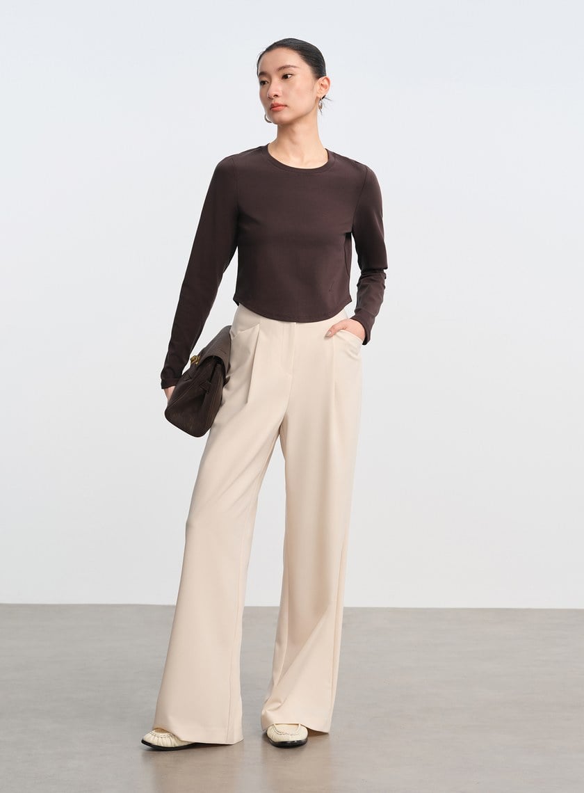 圓弧下擺修身上衣