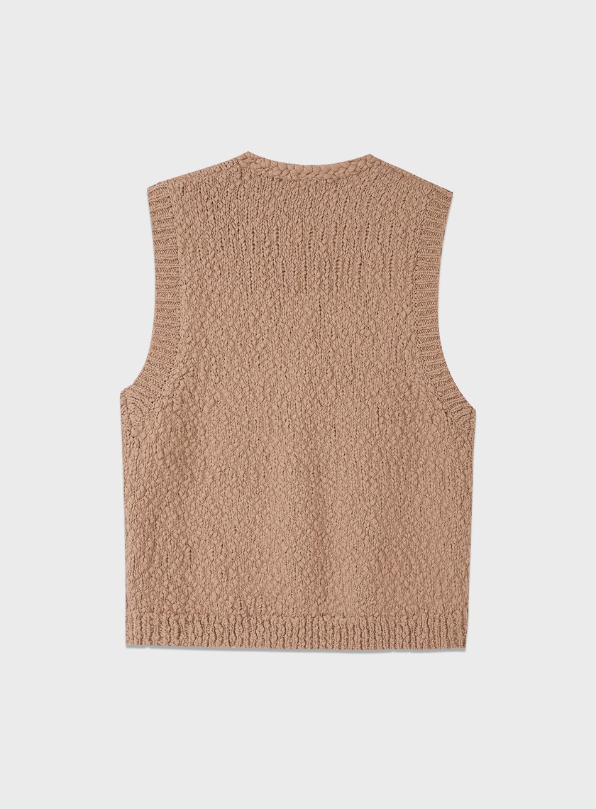 休閒肌理感V領針織背心