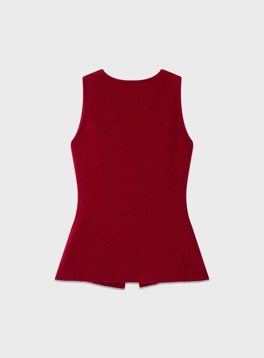 修身浣熊絨背心