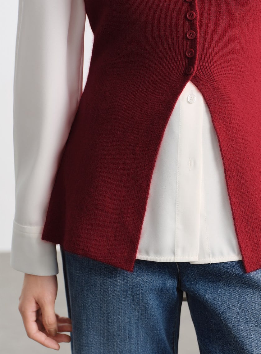 修身浣熊絨背心