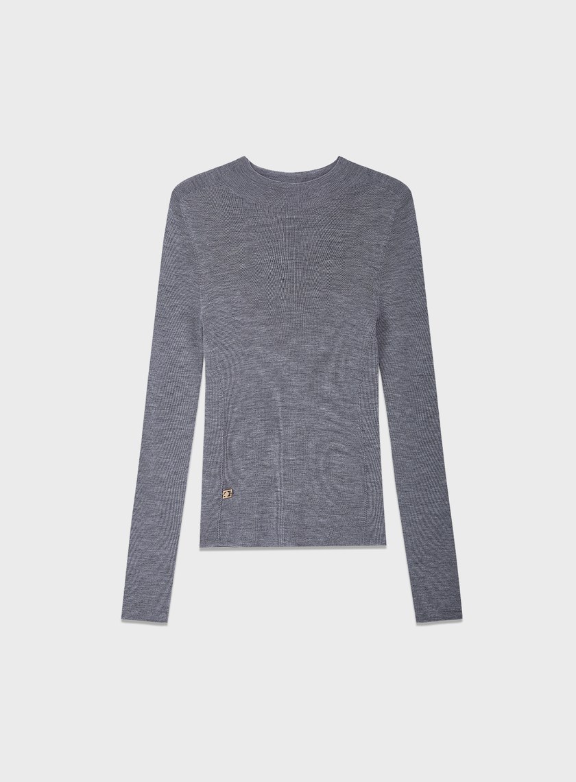 純羊毛半高領針織上衣