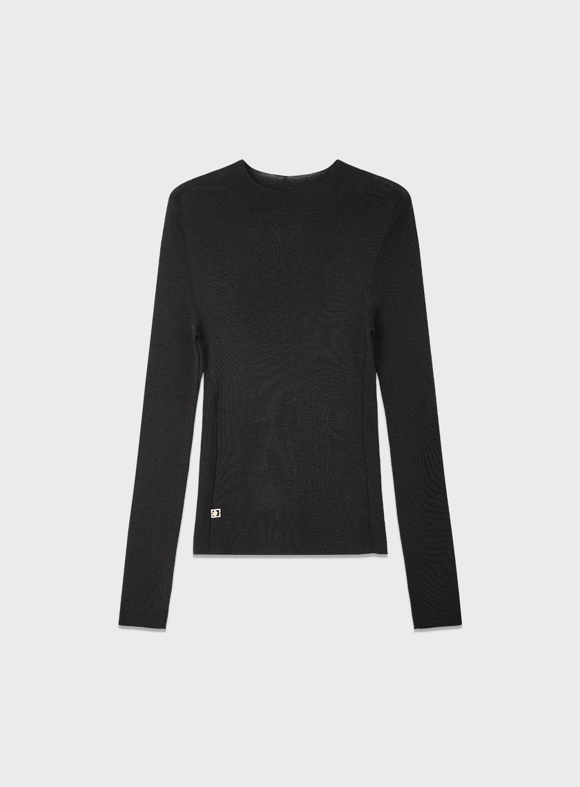 純羊毛半高領針織上衣