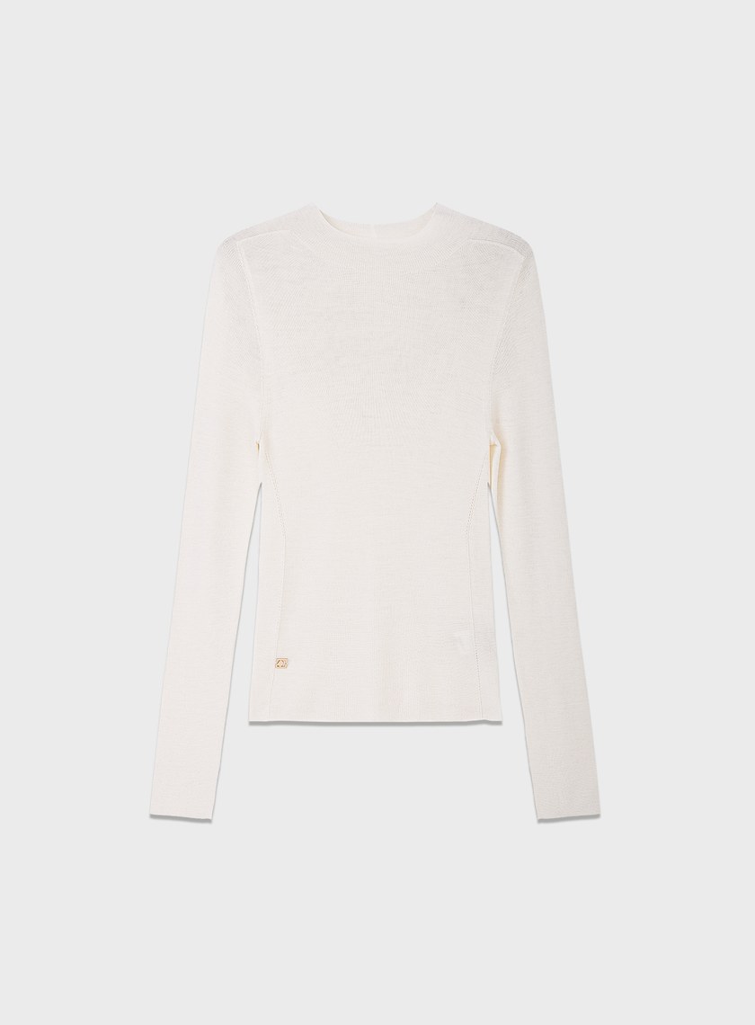 純羊毛半高領針織上衣