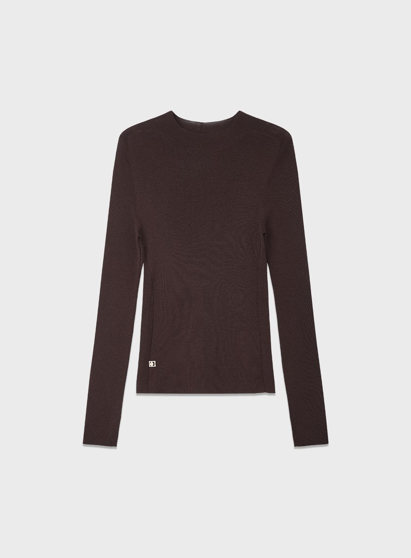 純羊毛半高領針織上衣