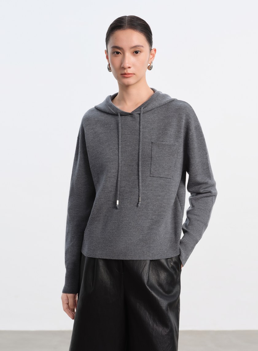 純羊毛連帽衛衣