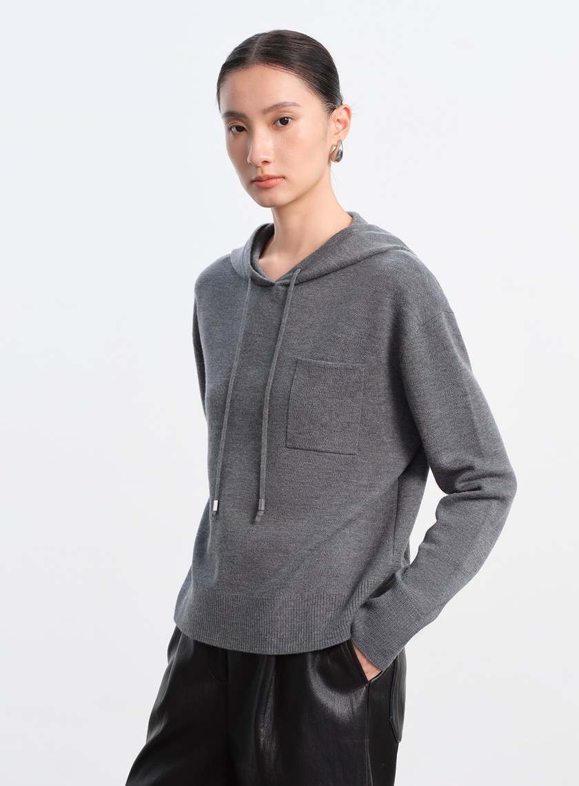 純羊毛連帽衛衣