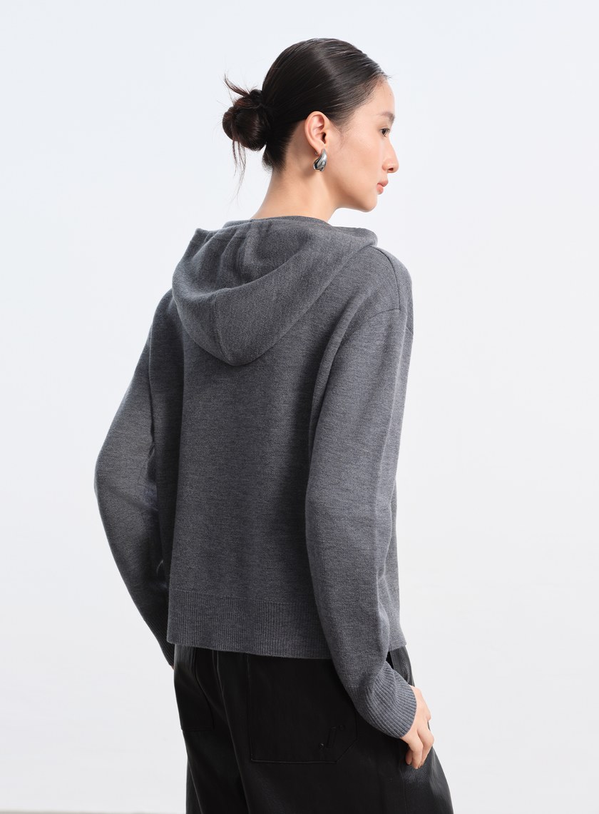 純羊毛連帽衛衣