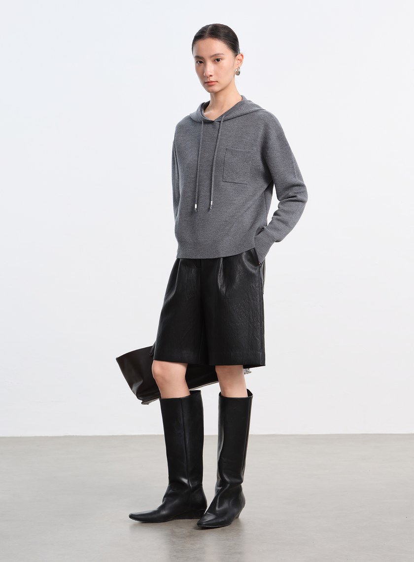 純羊毛連帽衛衣