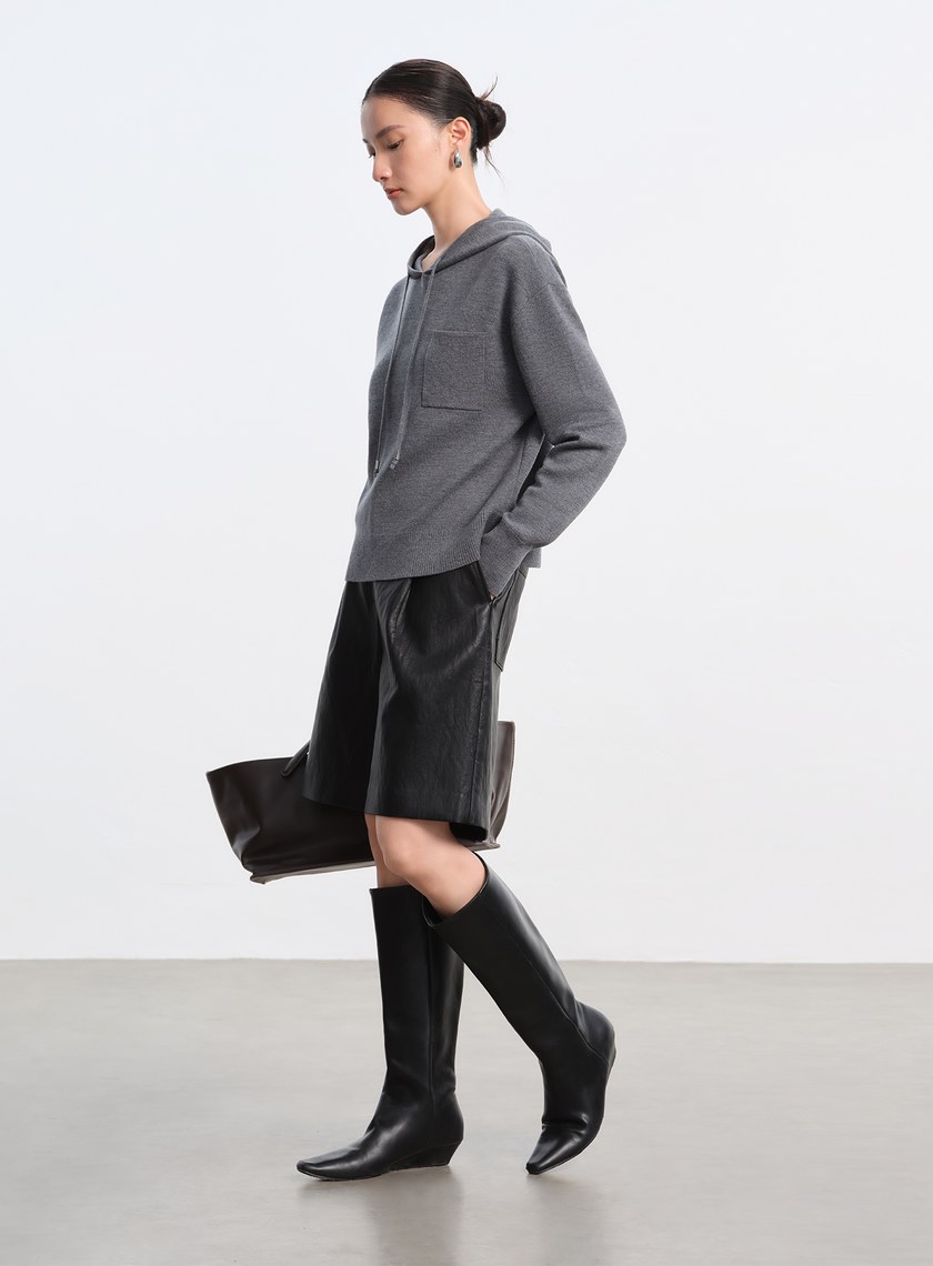 純羊毛連帽衛衣