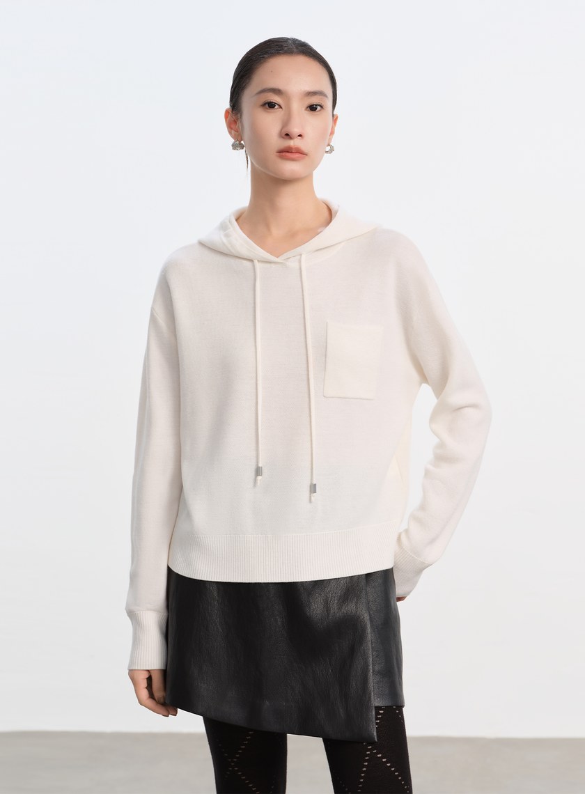 純羊毛連帽衛衣