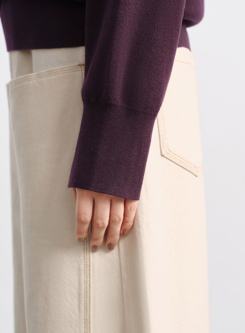 優雅一字領羊毛衫