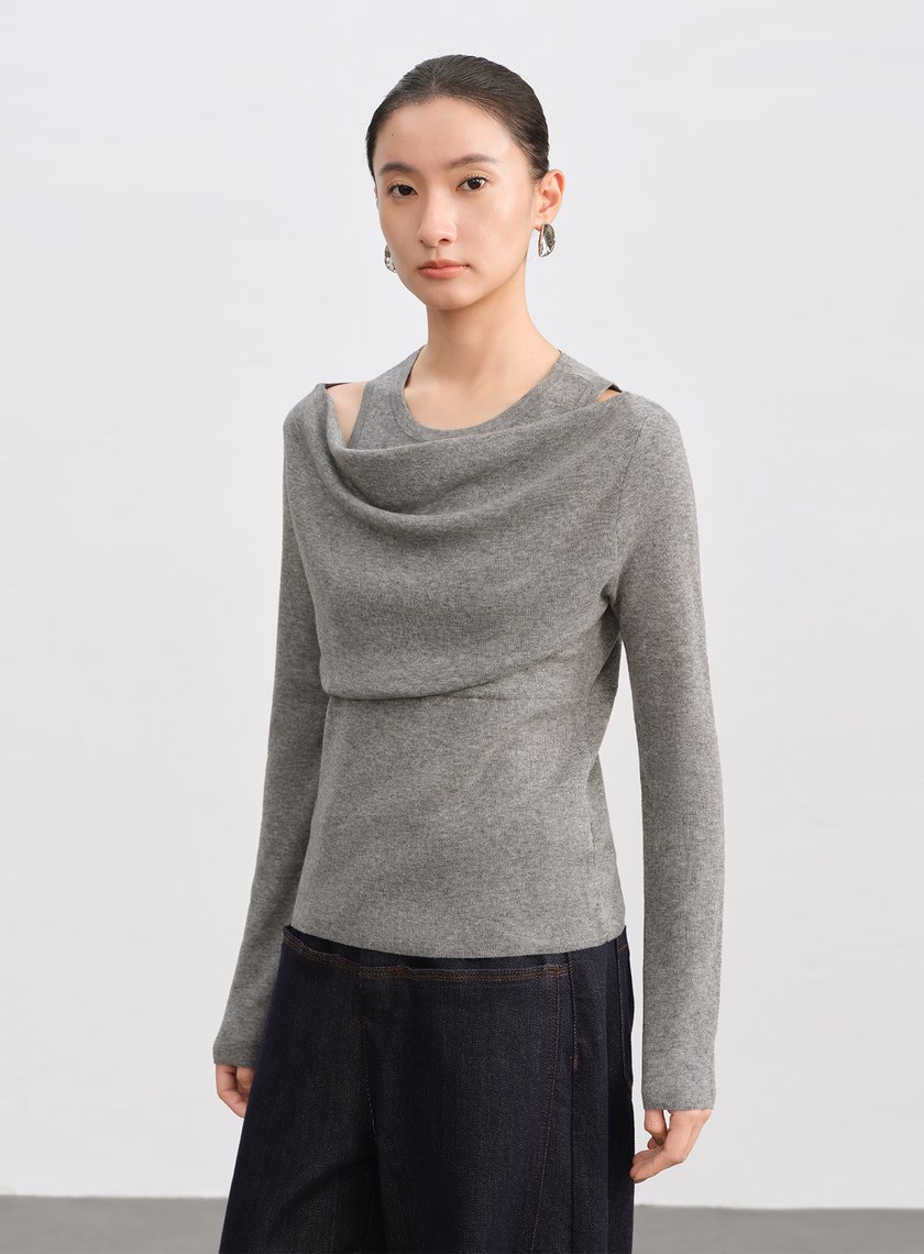 假兩件式造型針織上衣