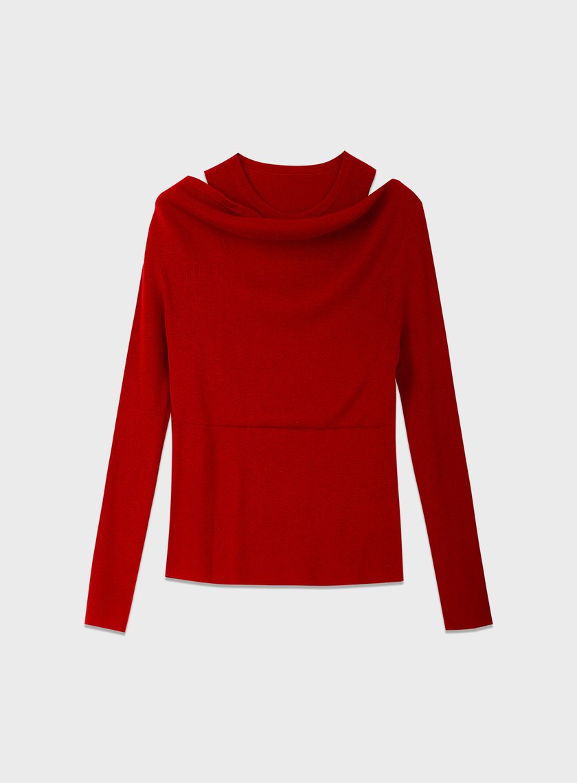 假兩件式造型針織上衣