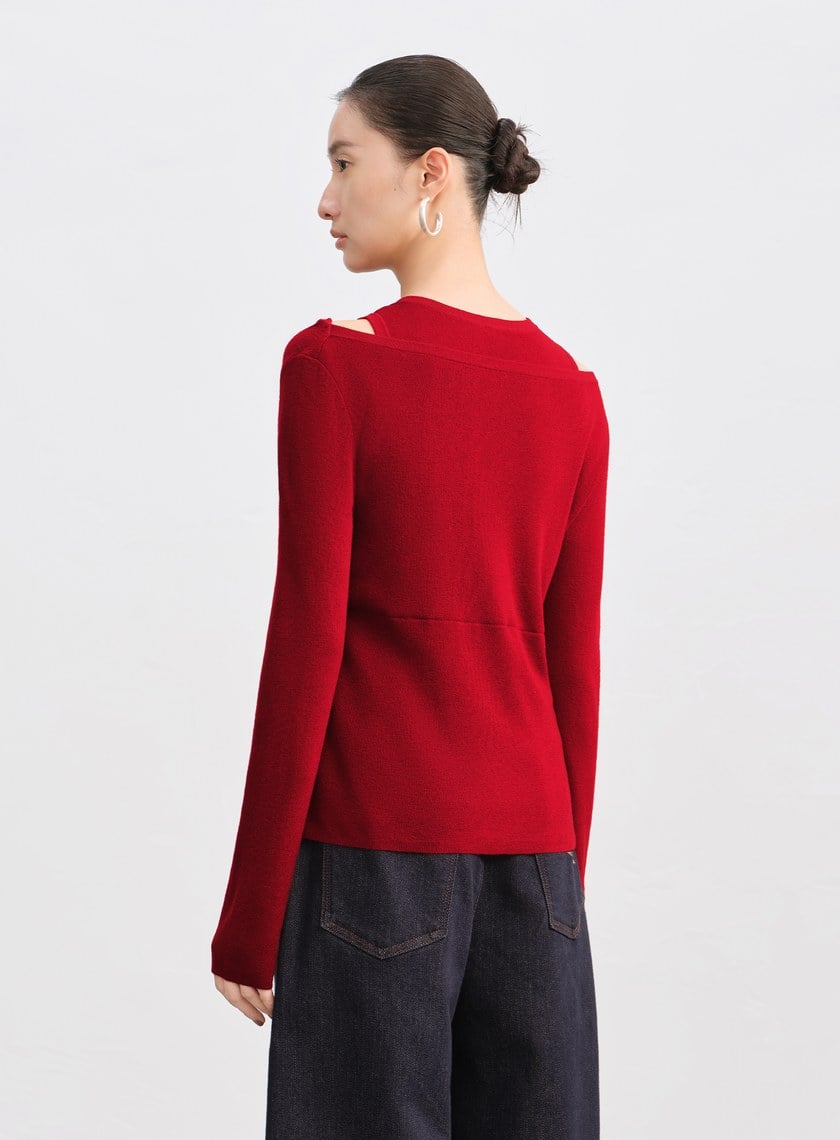 假兩件式造型針織上衣