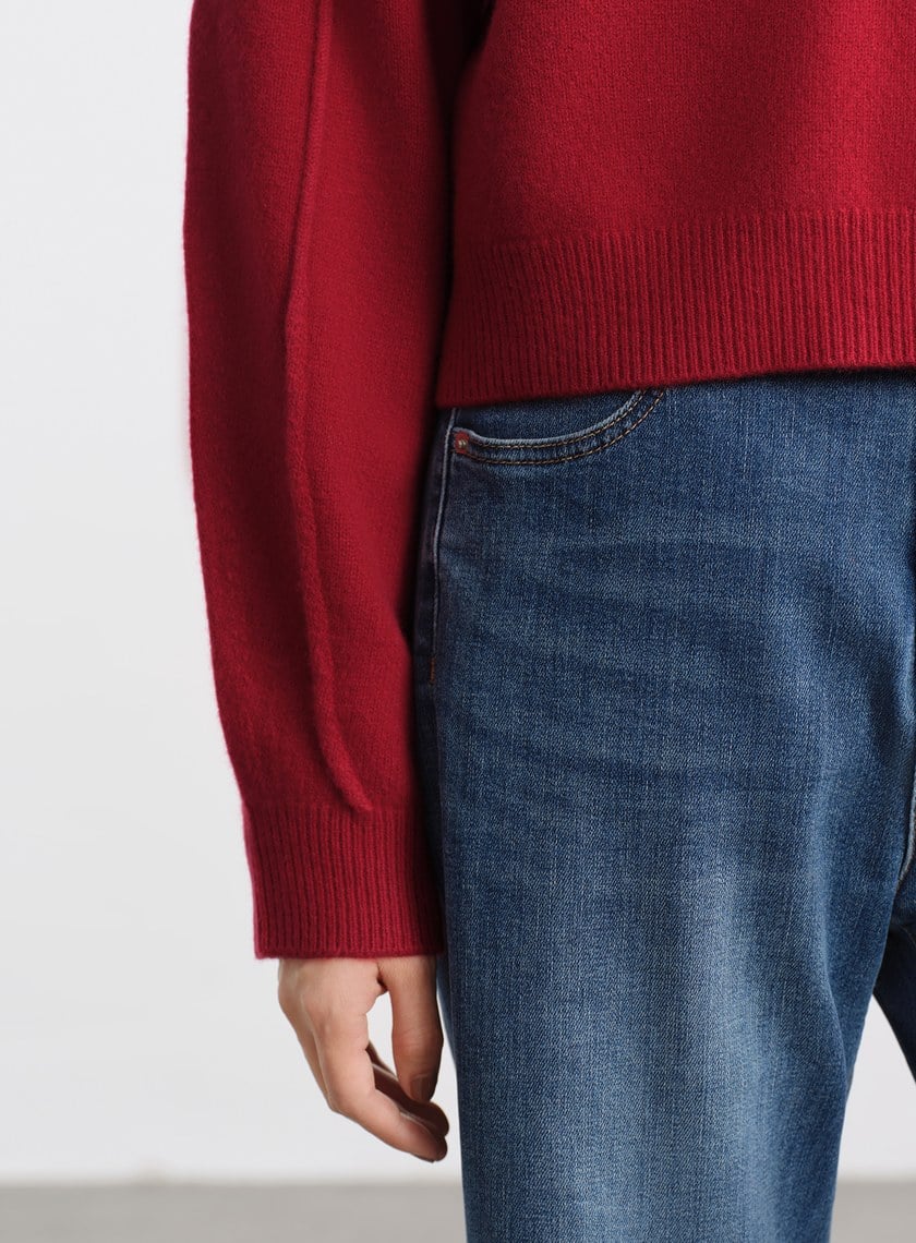 精緻珠片紗LOGO羊毛針織上衣