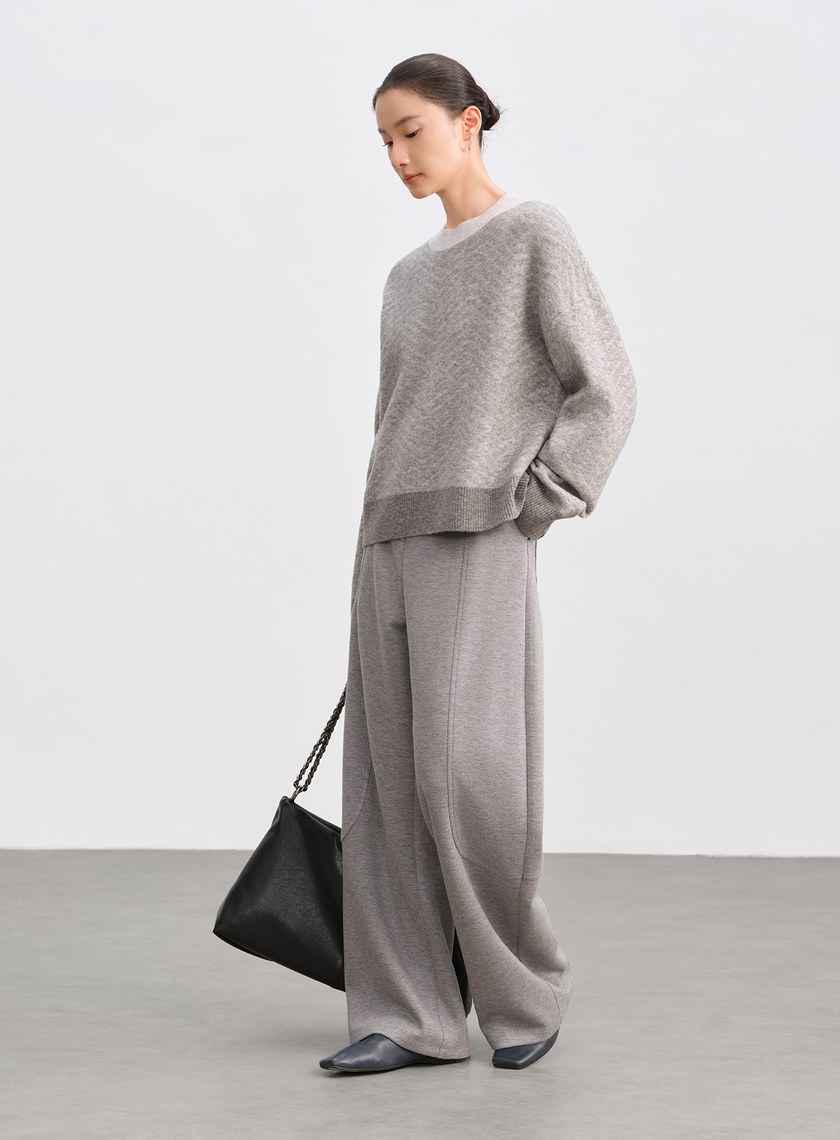 美麗諾人字紋針織上衣