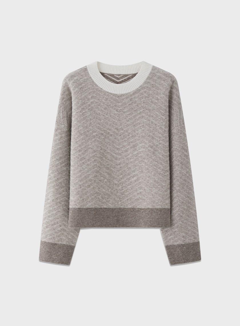 美麗諾人字紋針織上衣