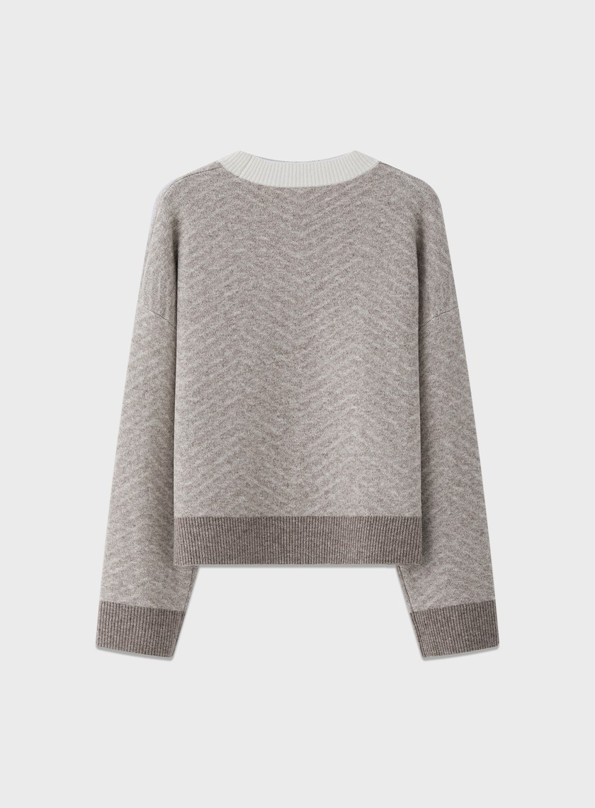 美麗諾人字紋針織上衣