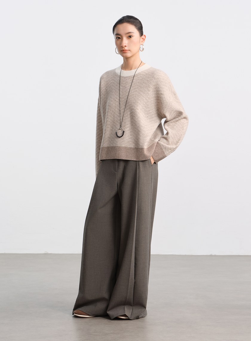 美麗諾人字紋針織上衣