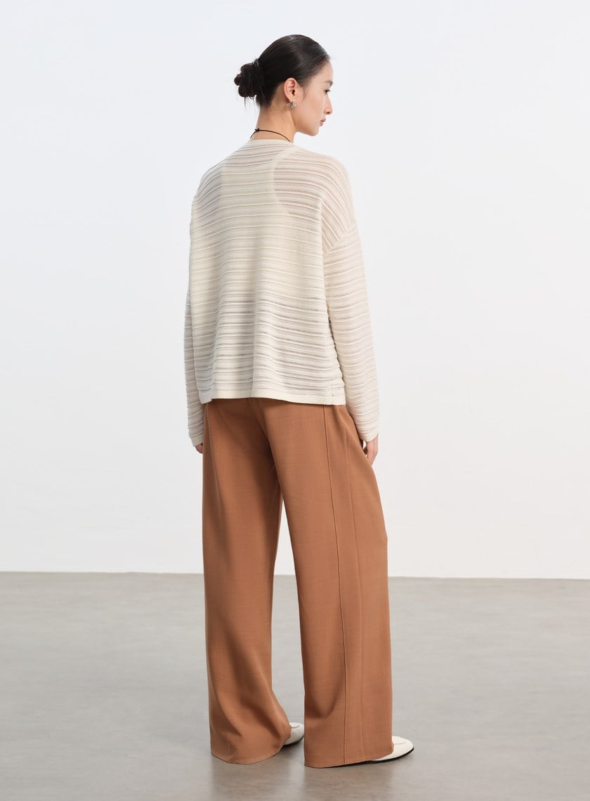 經典坑條羊毛衫