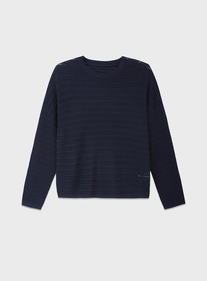 經典坑條羊毛衫