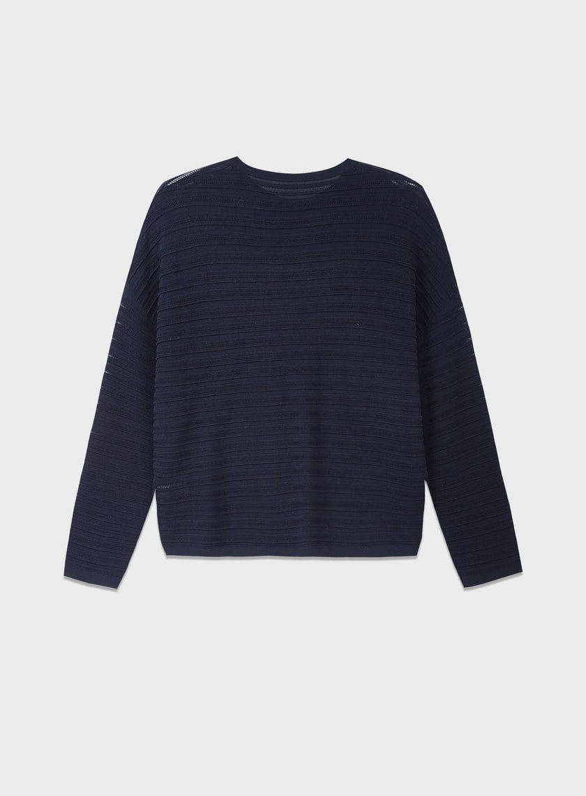 經典坑條羊毛衫