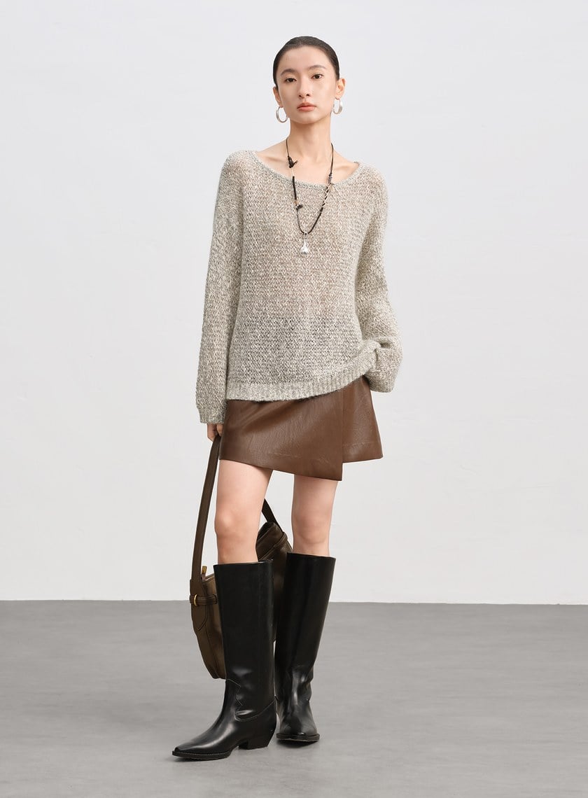 北歐風慵懶毛絨針織上衣