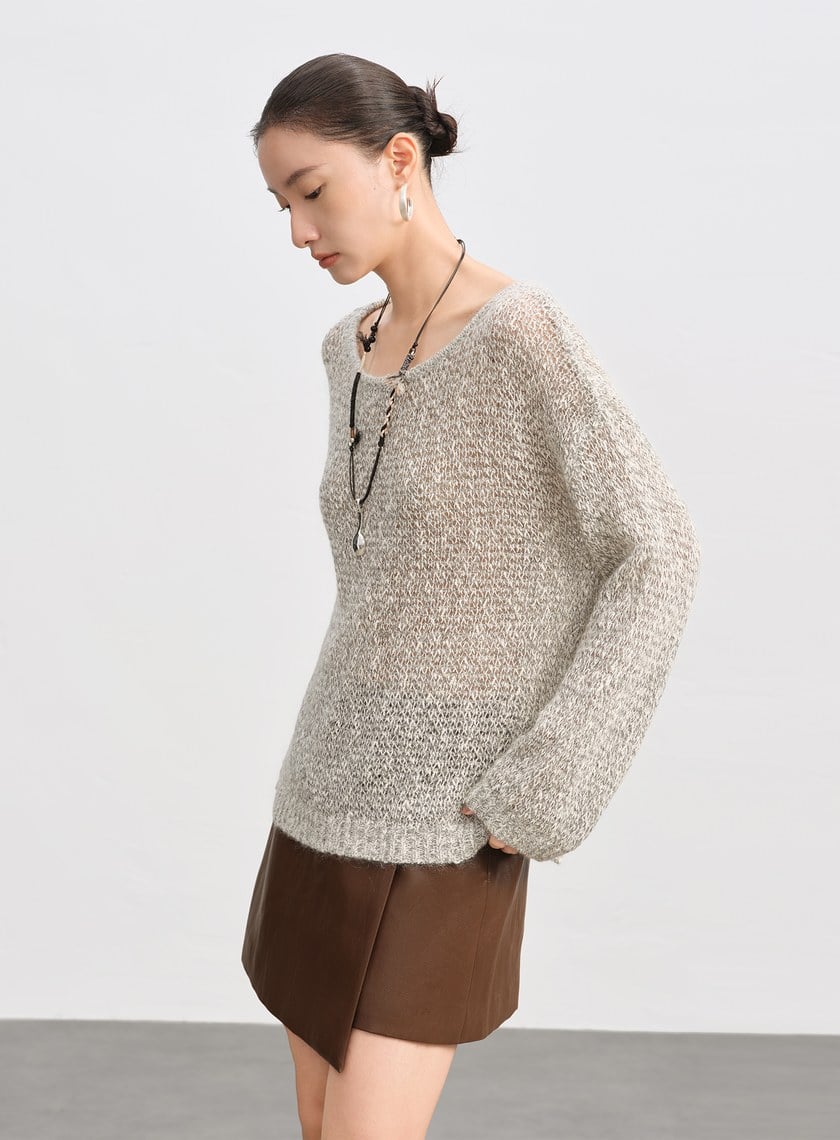 北歐風慵懶毛絨針織上衣