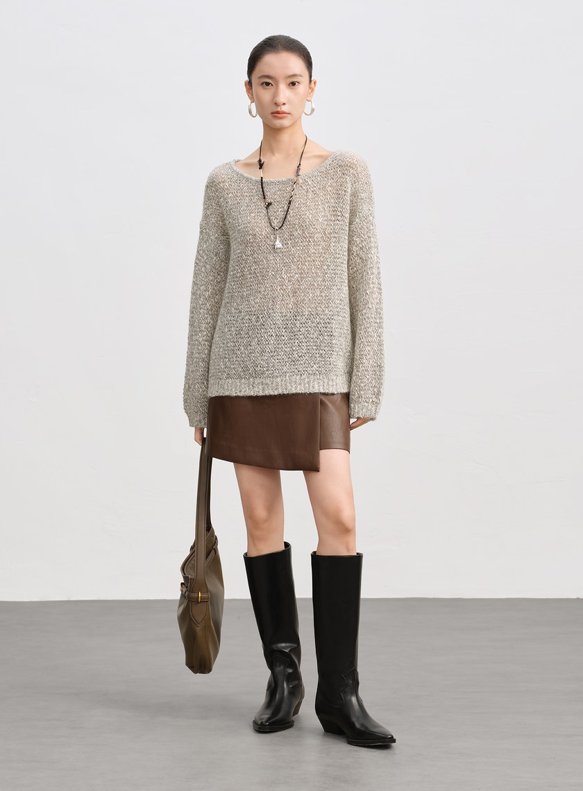 北歐風慵懶毛絨針織上衣