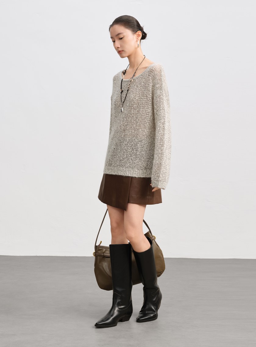 北歐風慵懶毛絨針織上衣