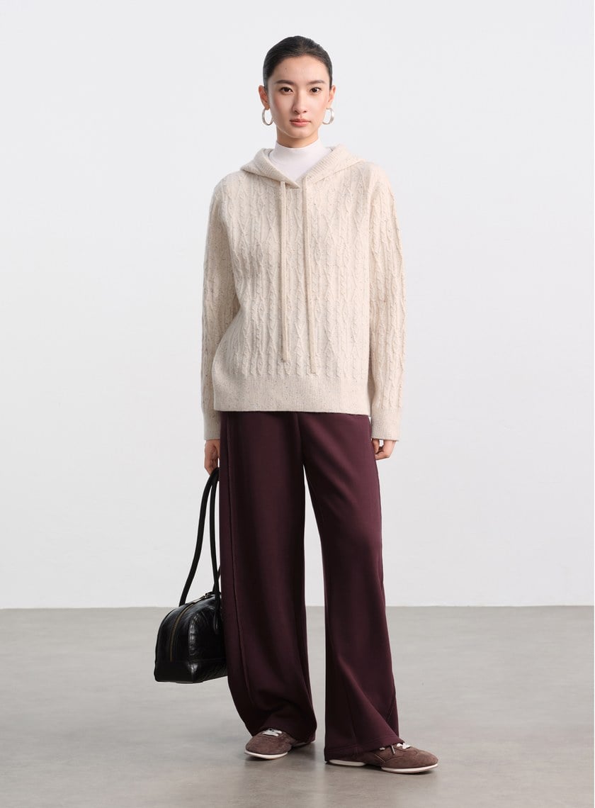 五彩花紗連帽針織上衣