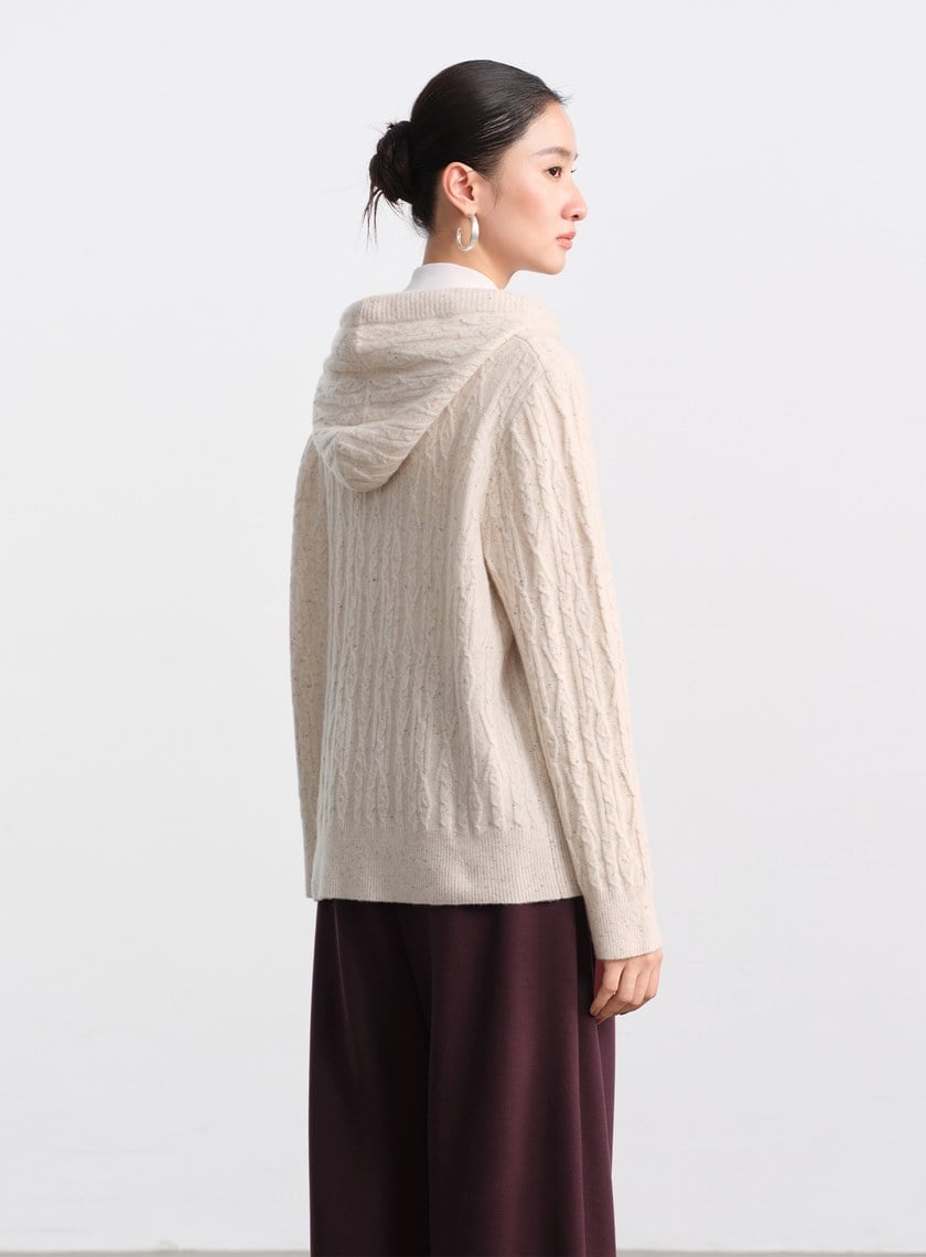 五彩花紗連帽針織上衣