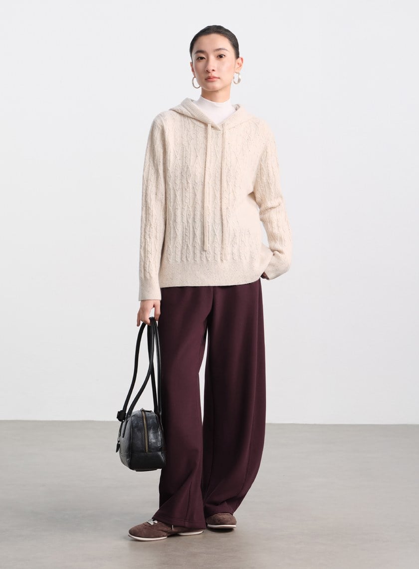 五彩花紗連帽針織上衣