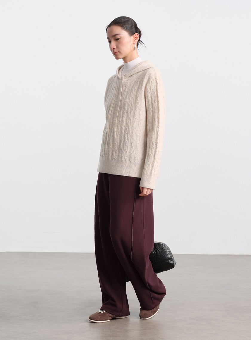 五彩花紗連帽針織上衣