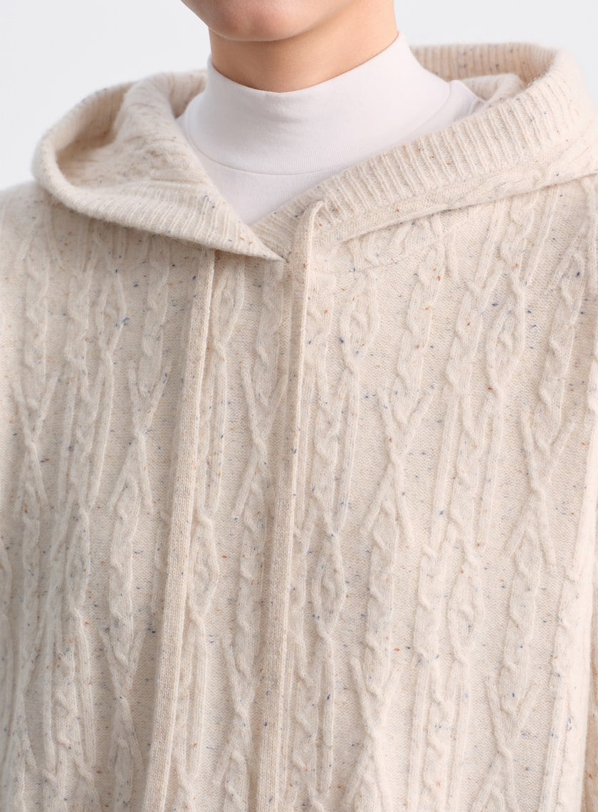 五彩花紗連帽針織上衣