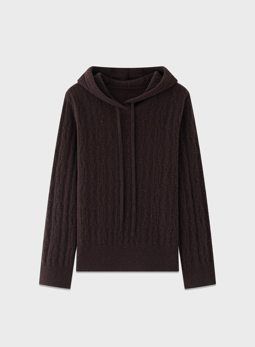 五彩花紗連帽針織上衣