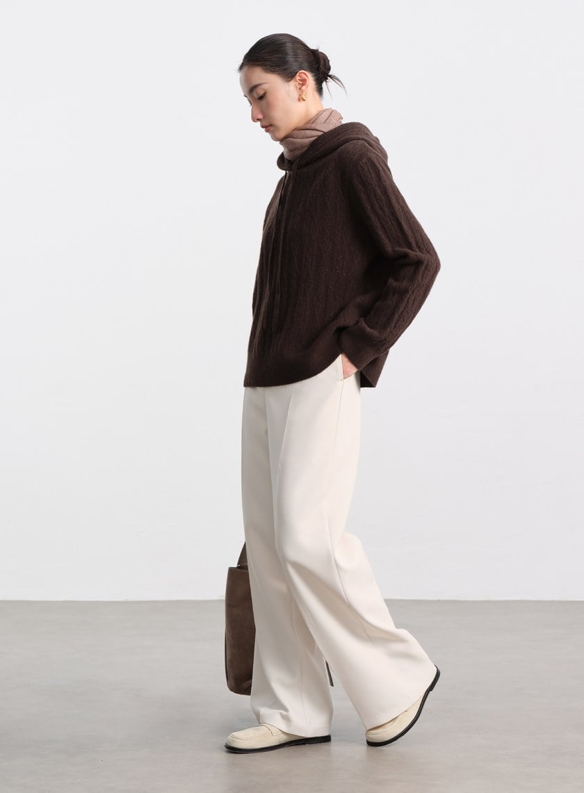 五彩花紗連帽針織上衣