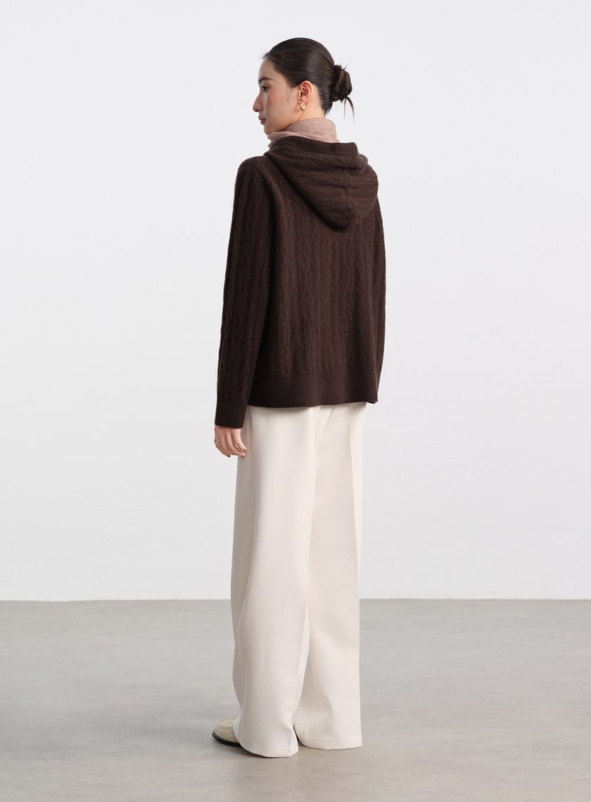 五彩花紗連帽針織上衣