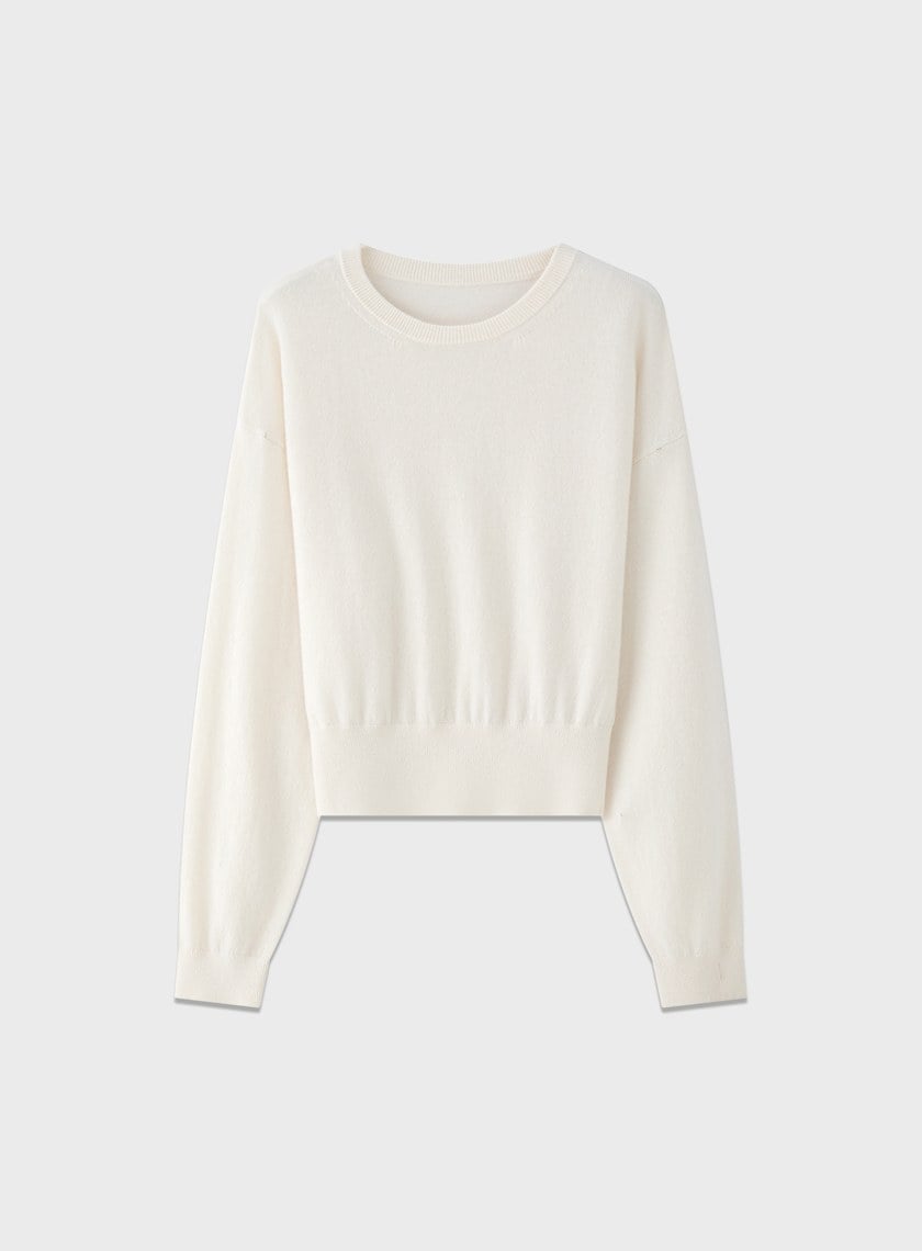 輕柔羊絨混紡針織上衣