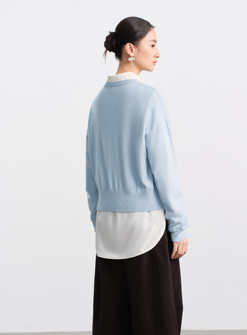 輕柔羊絨混紡針織上衣